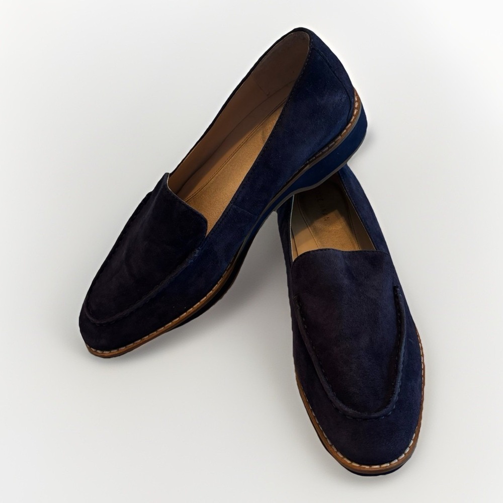 Cole Haan Navy Suede Loafers